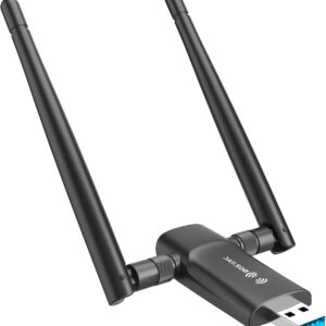 Nineplus Wireless USB WiFi Adapter for PC - 1300Mbps Dual 5Dbi Antennas 5G/2.4G WiFi Adapter for Desktop PC Laptop Windows11/10/7, Wireless Adapters for Desktop Computer Network Adapters