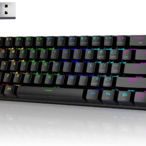 60% Wireless Mechanical Gaming Keyboard, Clicky Blue Switch RGB Backlit
